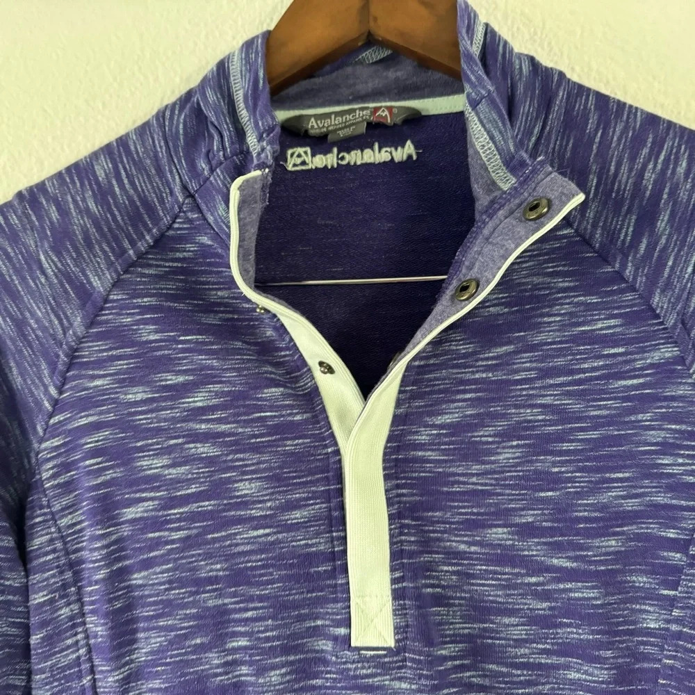 Avalanche Loma Snap Pullover Sweater Small Purple Aster Bay Quarter Snap Cozy - Picture 6 of 15